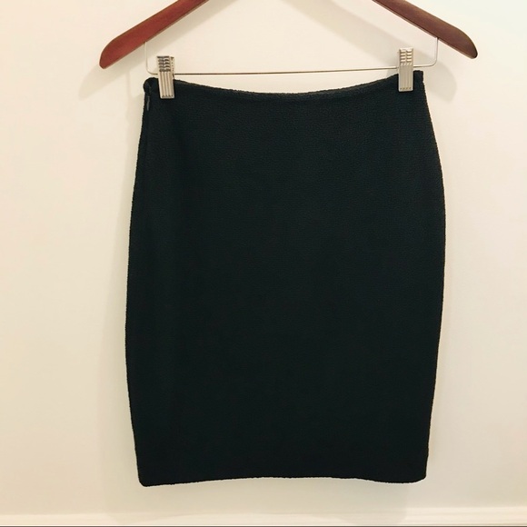 St. John Black Knit Pencil Skirt 2 - Picture 2 of 10